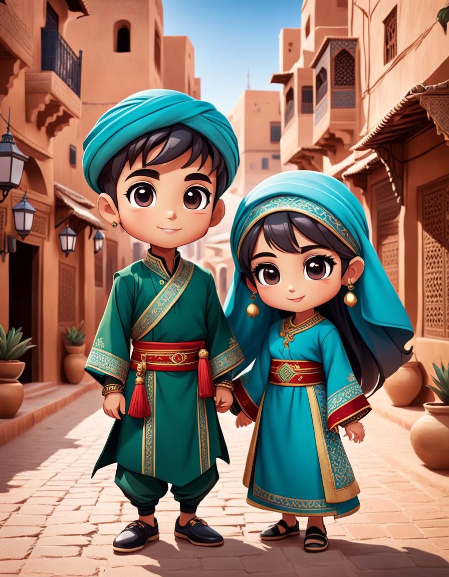 Chibi Characters Stroll Through Rabat in 8K