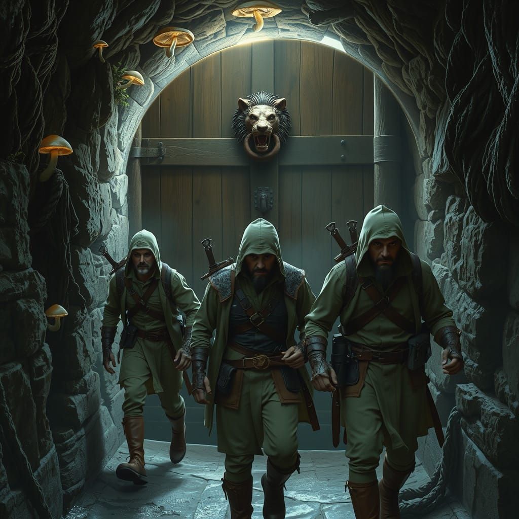 Earth-Toned Bandits in Ancient Tunnel