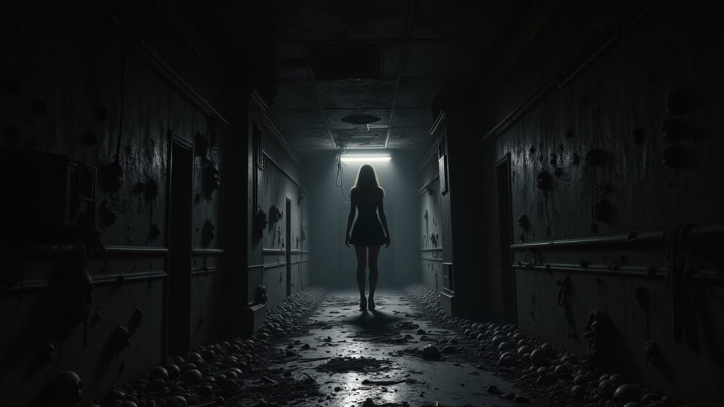 Demonic Entity in Dark Catacombs: A Horrorcore Vision