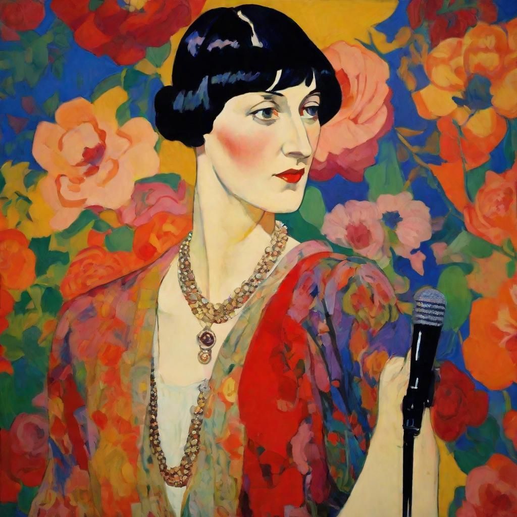 Anna Akhmatova: Fauvist Portrait in Bohemian Luxury