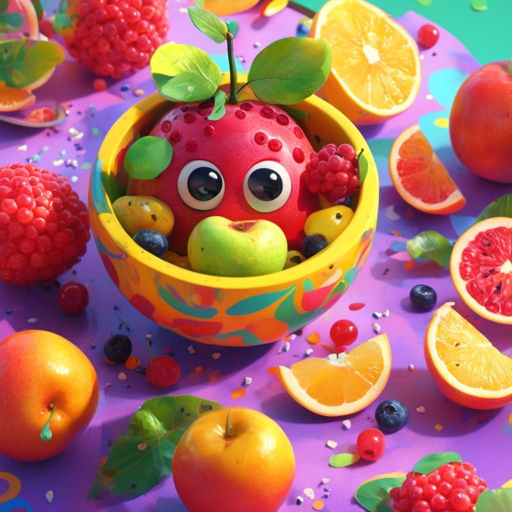 A silly bowl of fruit