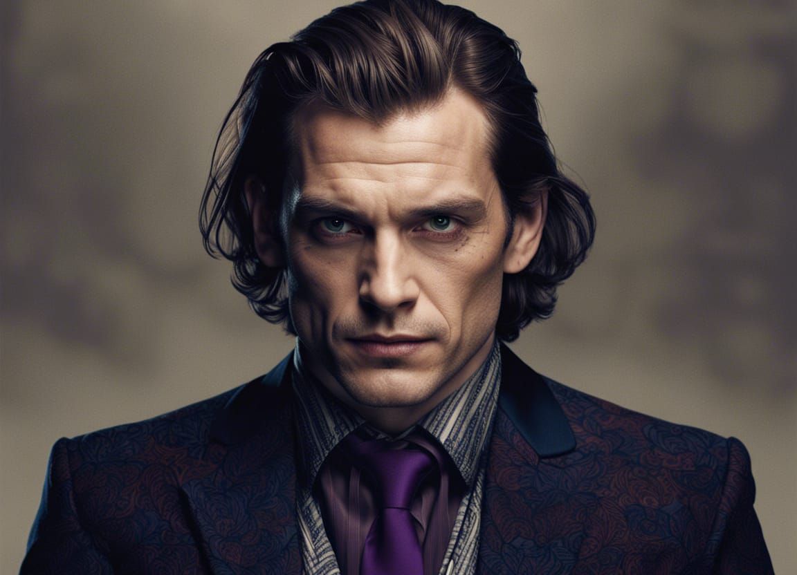 Hyperrealistic Joker Portrait in Art Nouveau Style