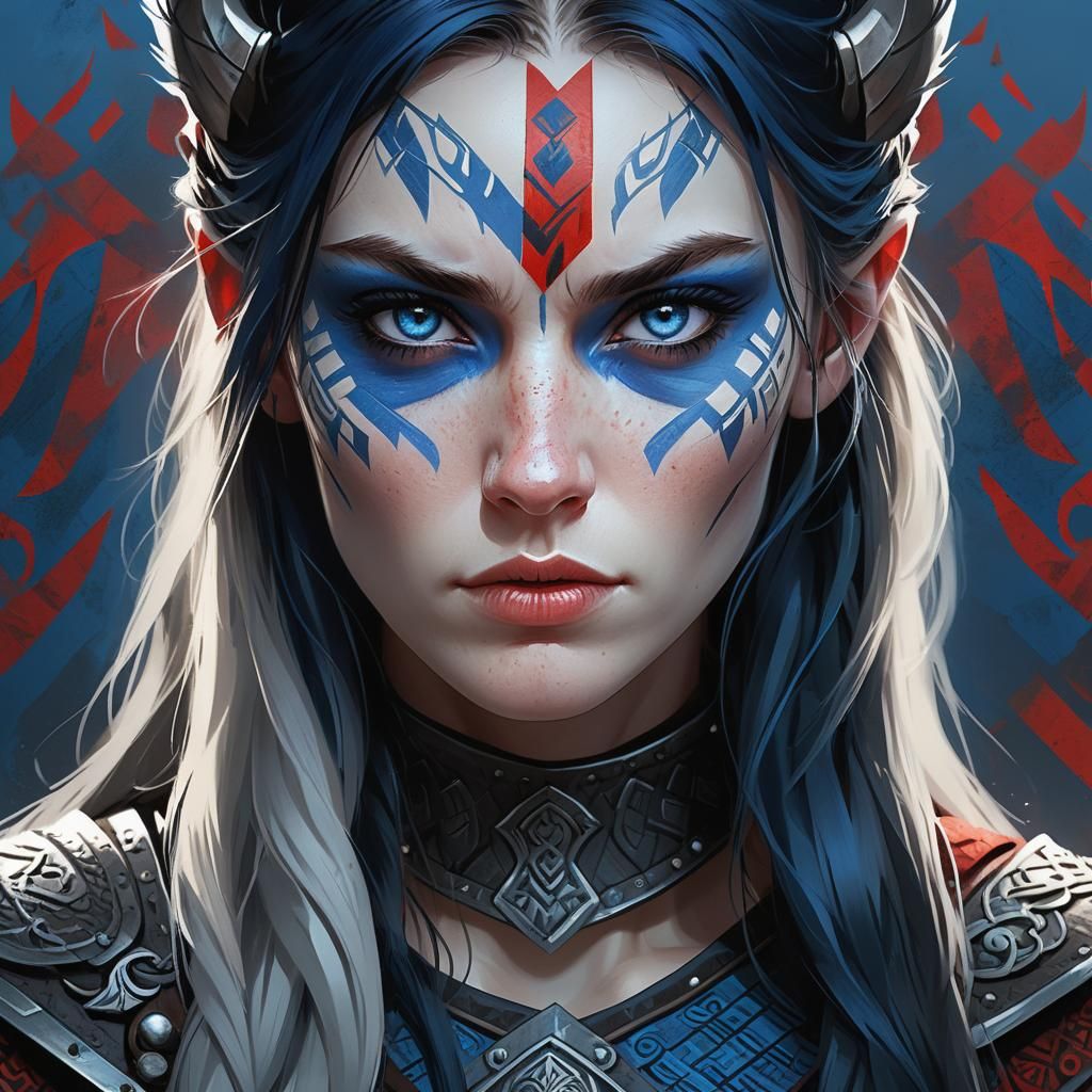 Viking Warrior Portrait in Artgerm Style