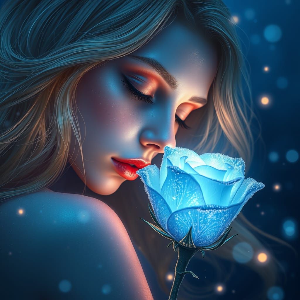 Ethereal Fantasy Goddess Basks in Celestial Glow