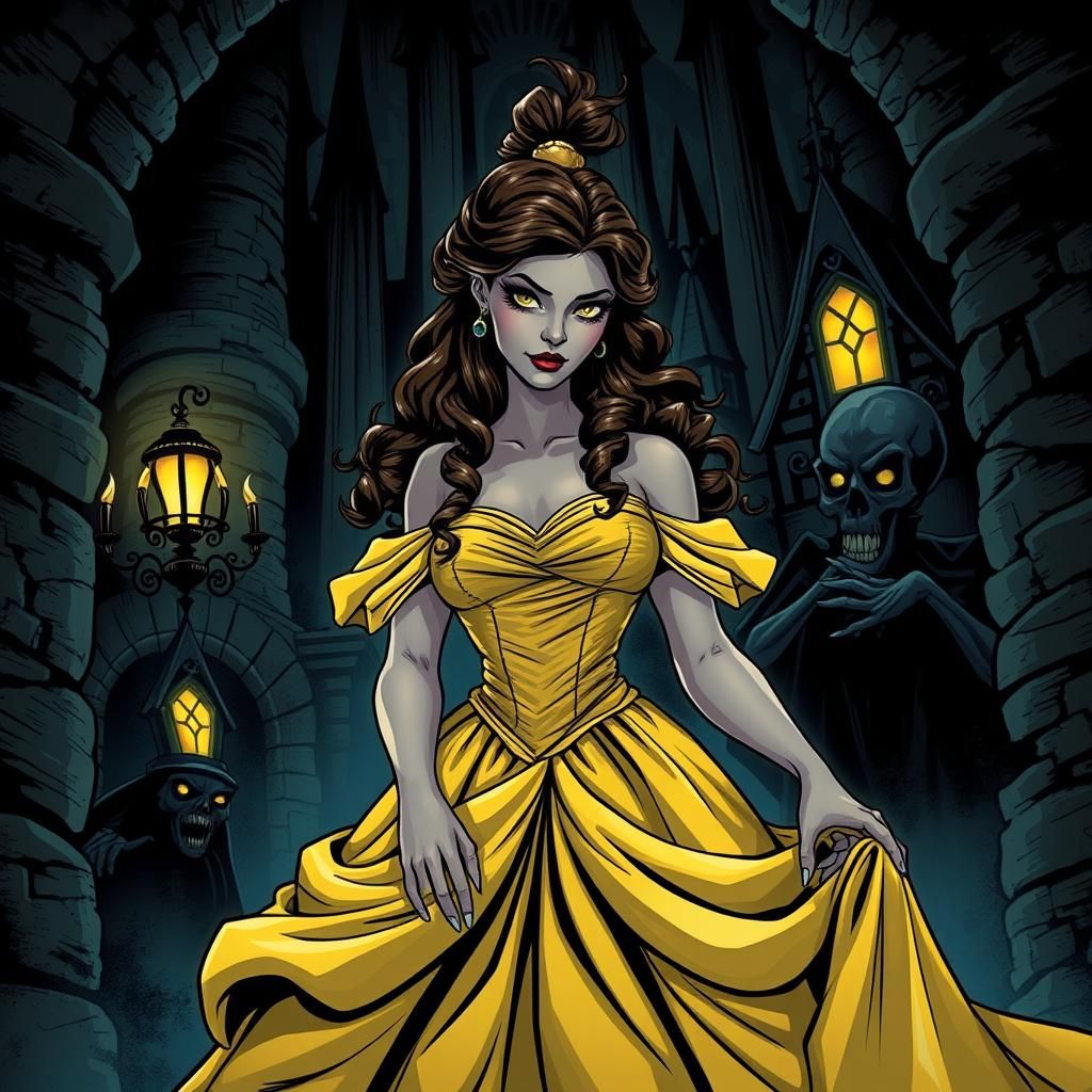 Dark Belle in Gothic Horror Castle
