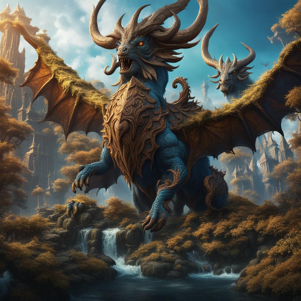Fantastical Mythical Creatures in Detailed Matte Painting