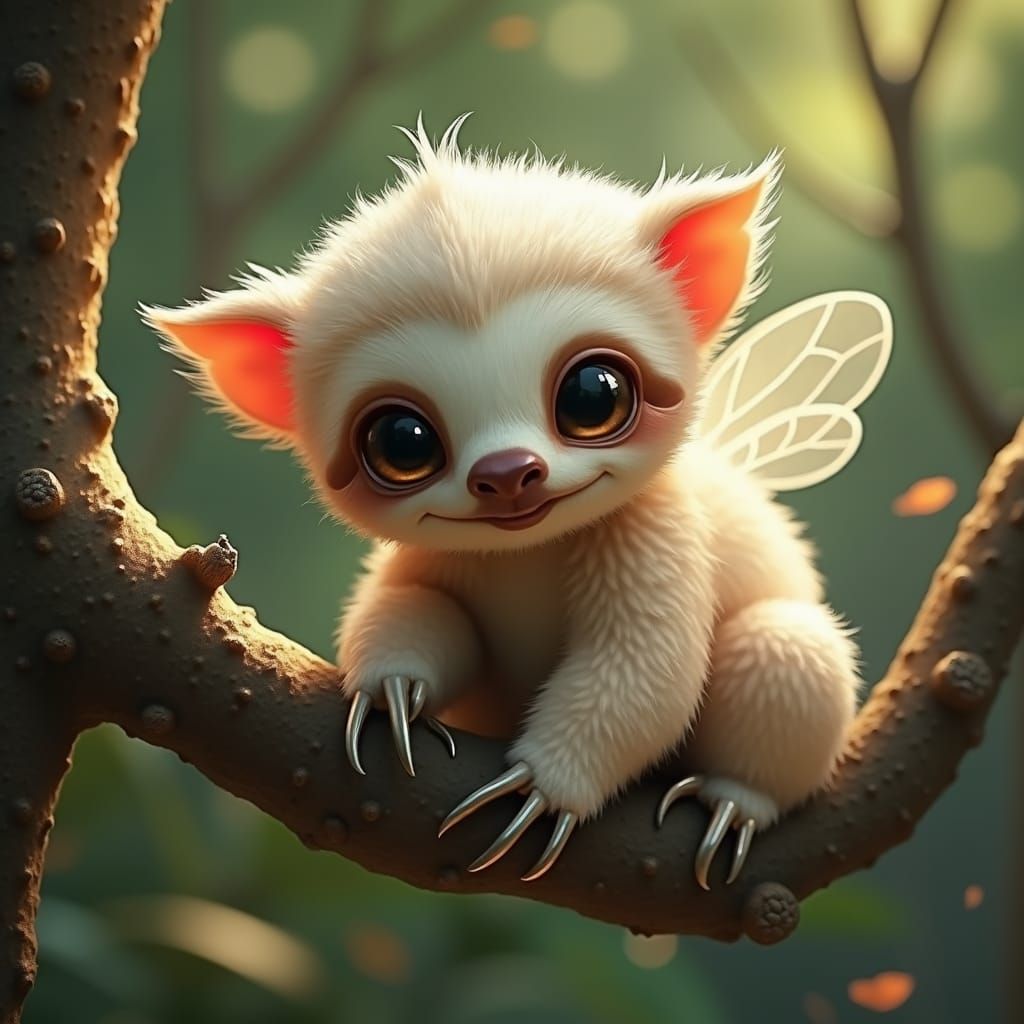 Enchanted Fairy Sloth in Mystic Forest