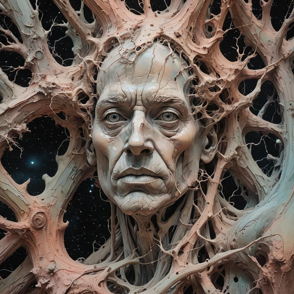 Infrared Bio Art Face Inspired by Lebbeus Woods