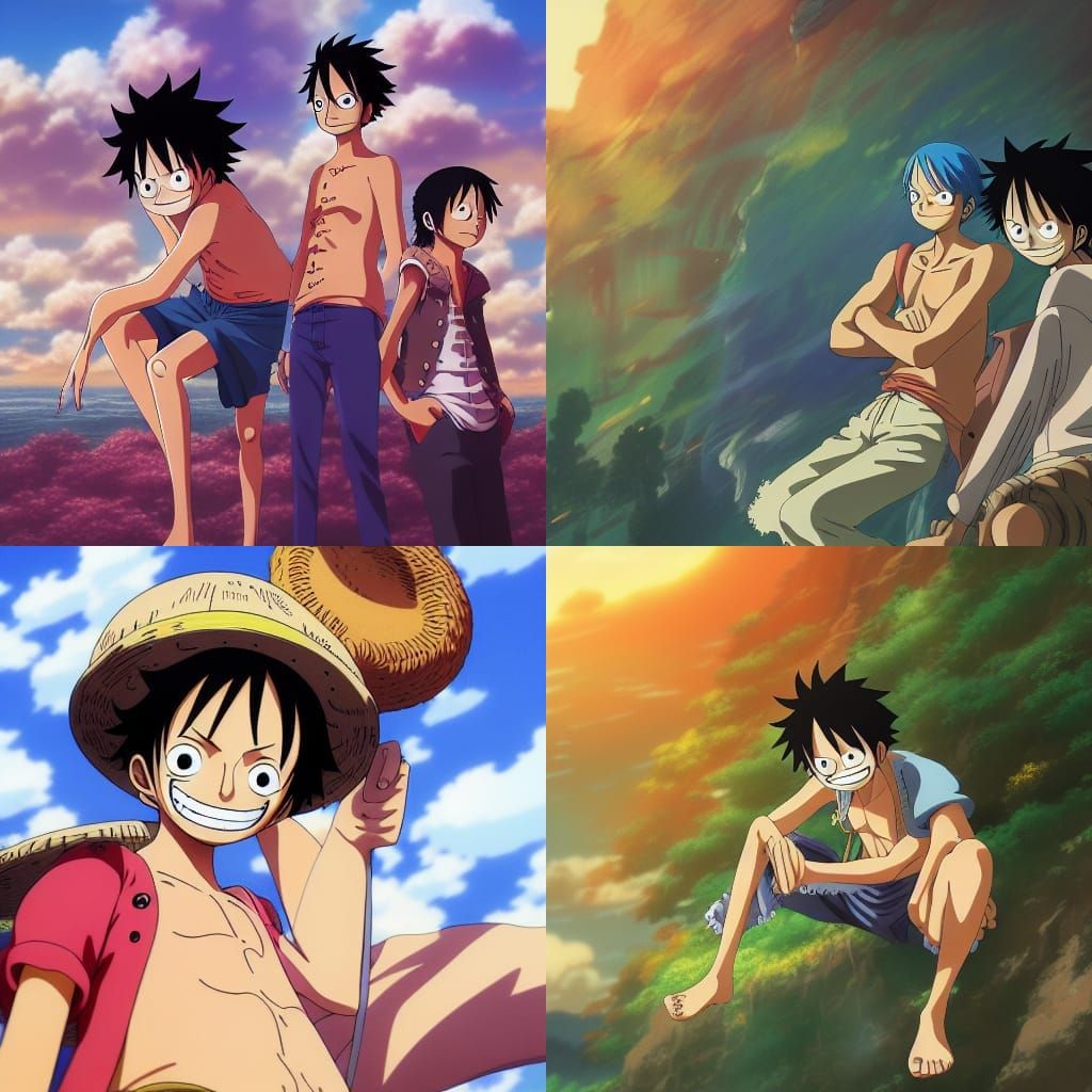 One Piece in Studio Ghibli Anime Style