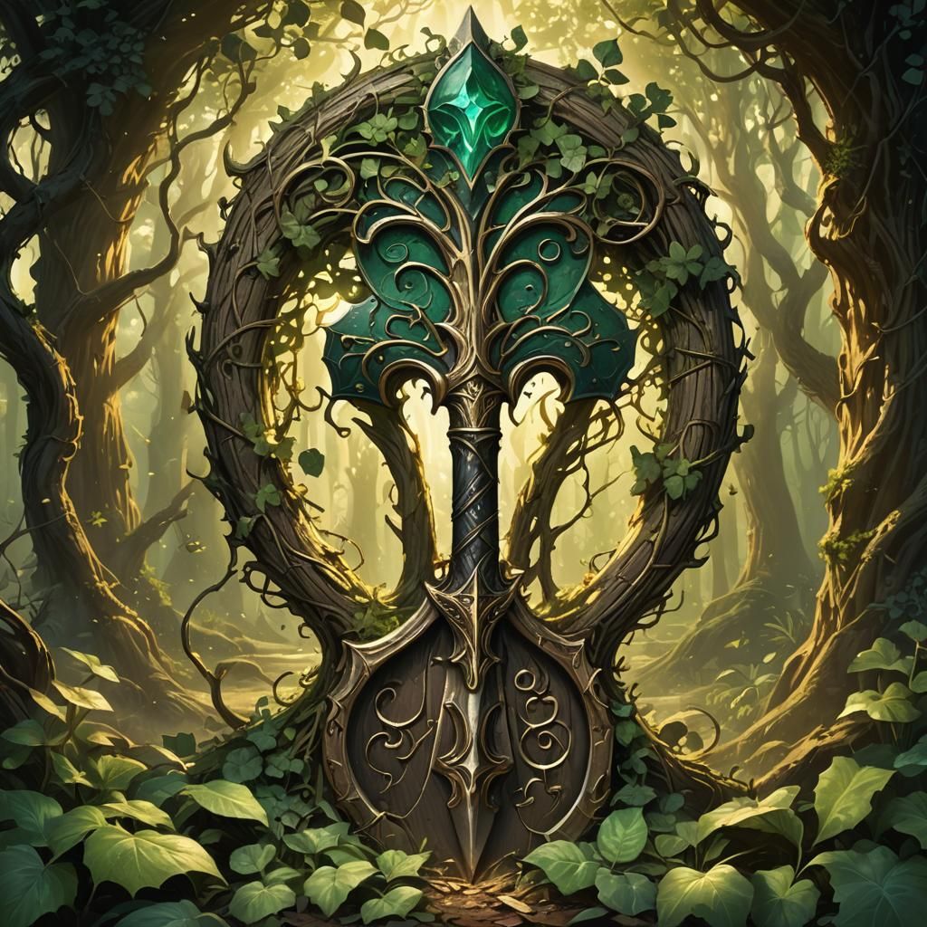 Ancient Spade Jack Surrounded by Vines
