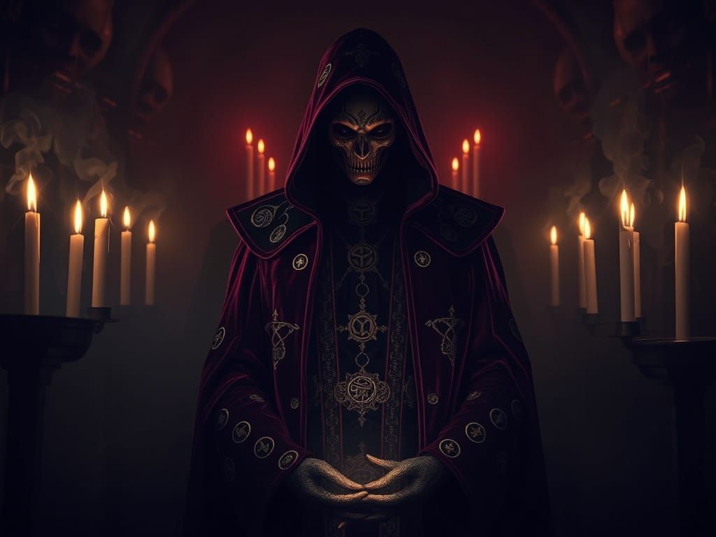 Mysterious Figure in Mystical Realm, Surreal Art