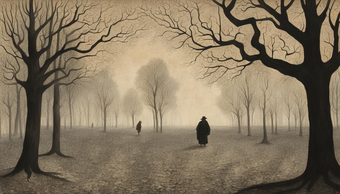 God Walks Earth: Oil Painting of Tree Shadow