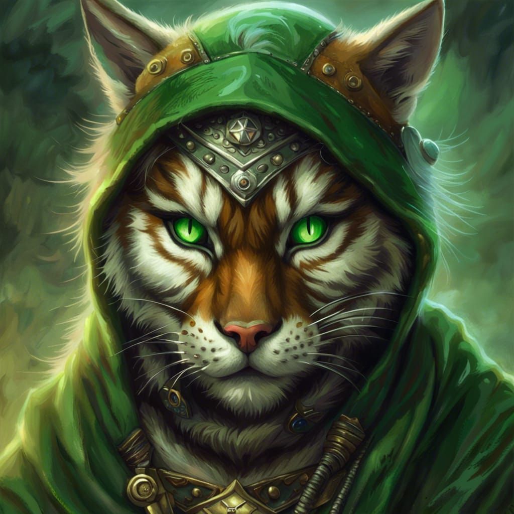 Fantasy Tabaxi Rogue in Ethereal Style