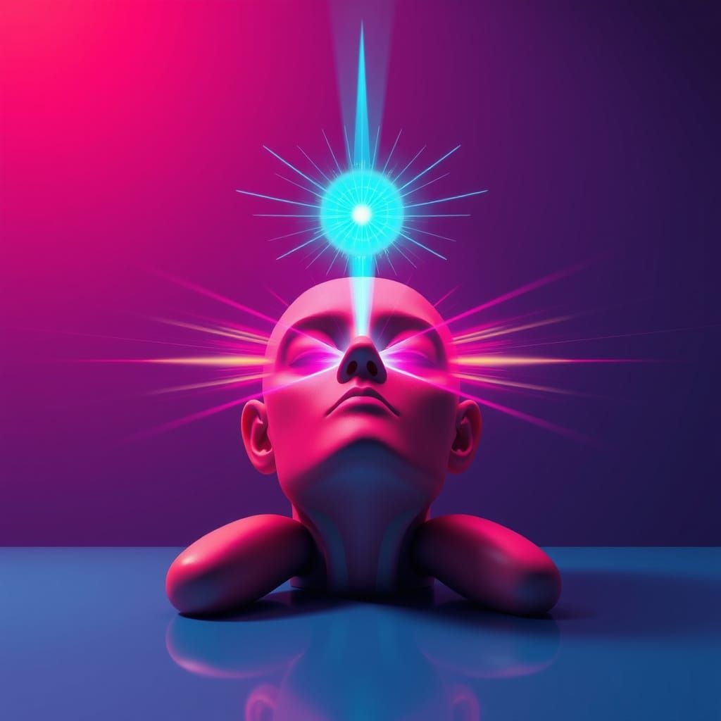 Mind's Depths: Energy Emergence in Pop Art Style