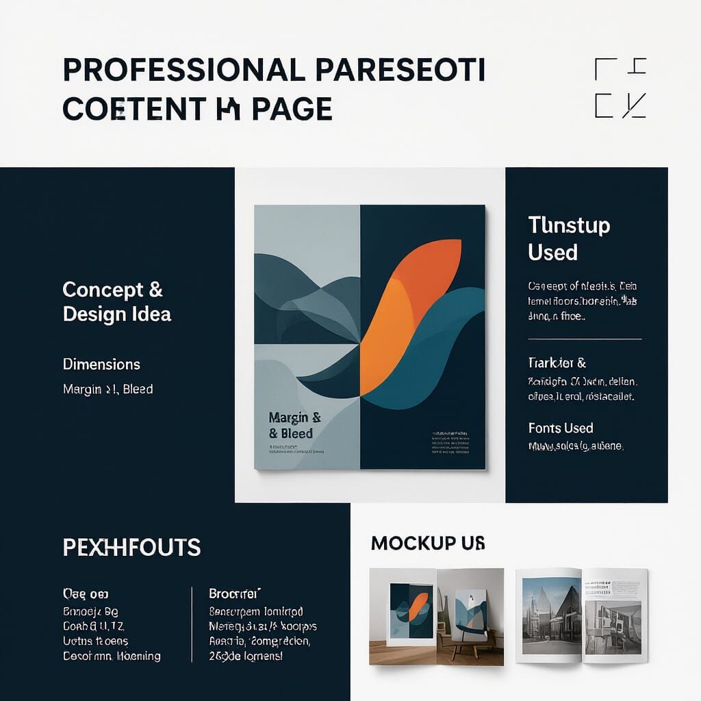 Professional A4 Landscape Portfolio Page Design