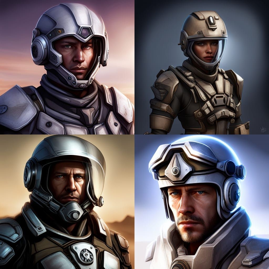 Futuristic Desert Peacekeeper in Forged Armor