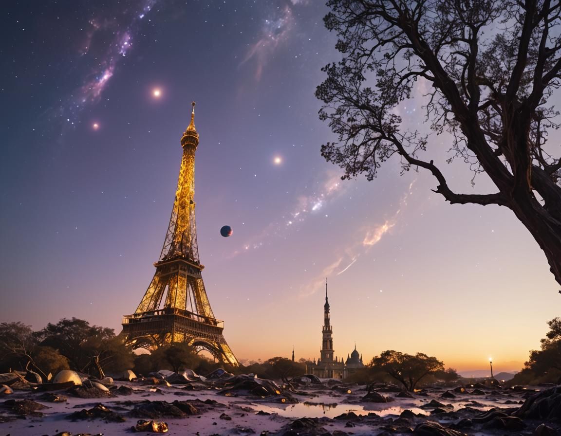 Vibrant Cosmic Landscape of Stars and Nebulae