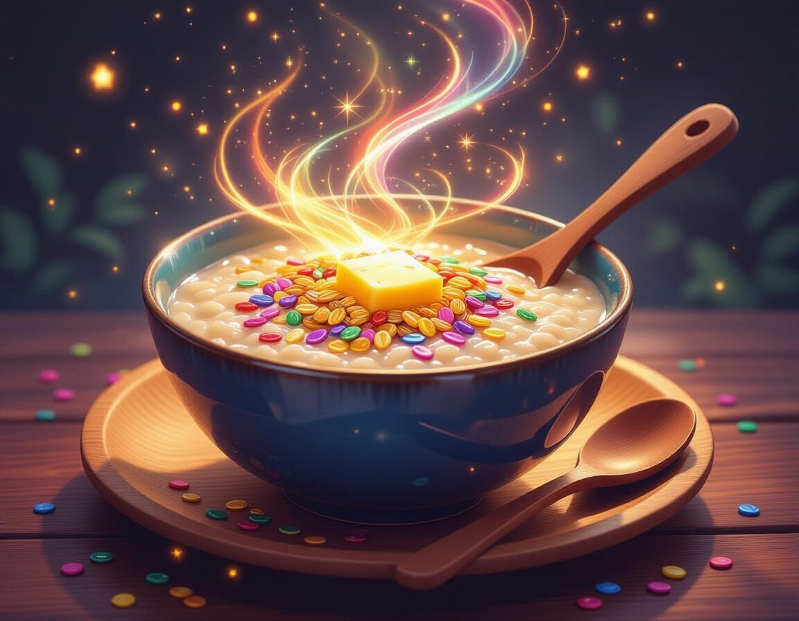 Enchanted Porridge with Radiant Aura