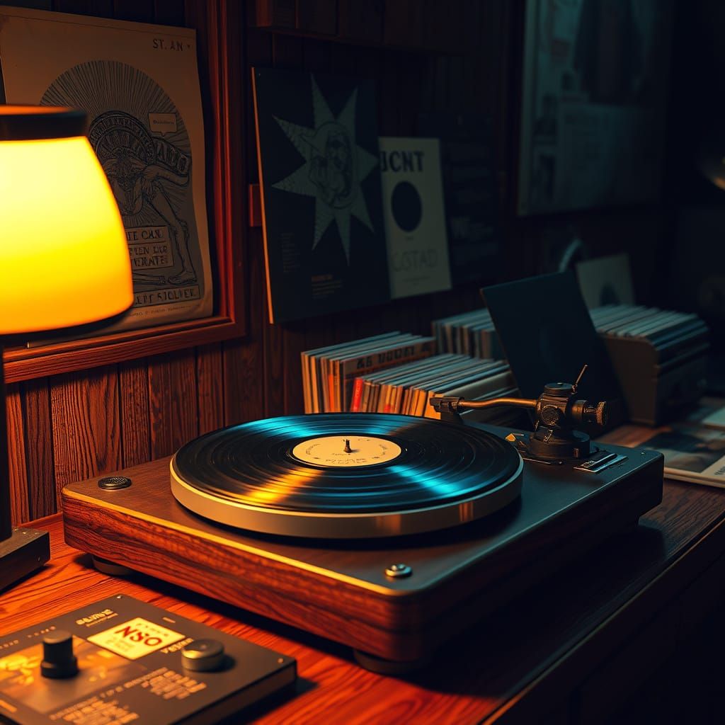 Vintage Vinyl Dreamscape in Industrial Style