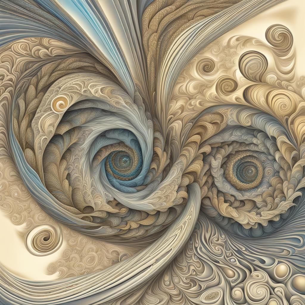 Abstract Fractal Wave Function with 3D Shading