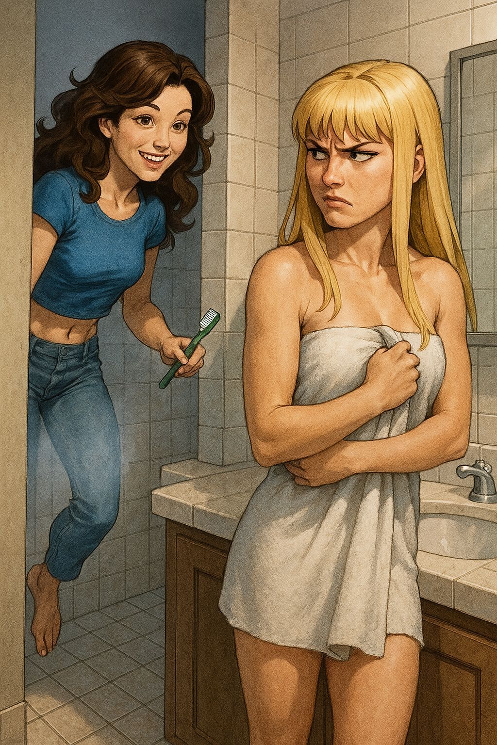 Kitty Pryde Phases Through Wall, Startles Illyana Rasputin