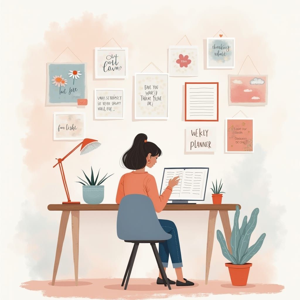 Minimalist Weekly Planner with Pastel Color Blocks