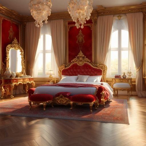 Opulent French Royal Bedroom Interior