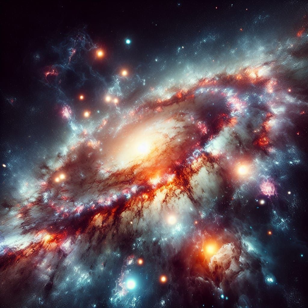 Cosmic Galaxy Expands into the Void in Vibrant Colors