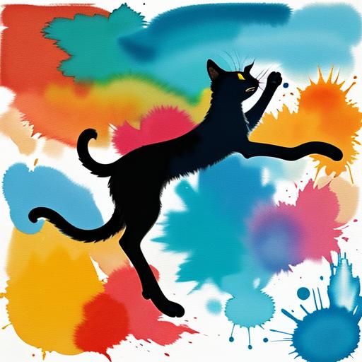 Cats Doing Yoga in Midcentury Modern Style