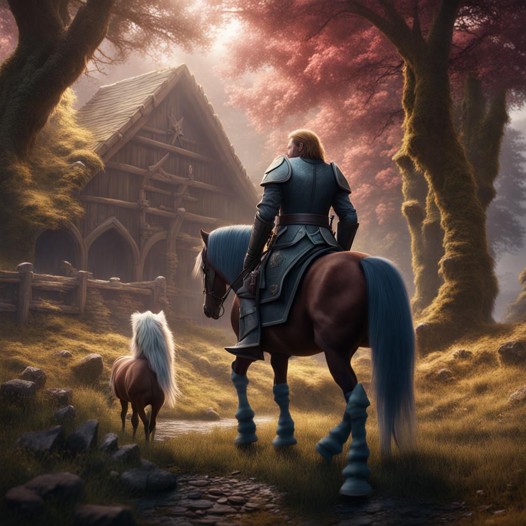 Ned Stark's Unexpected Pony Encounter: Detailed Matte Painti...