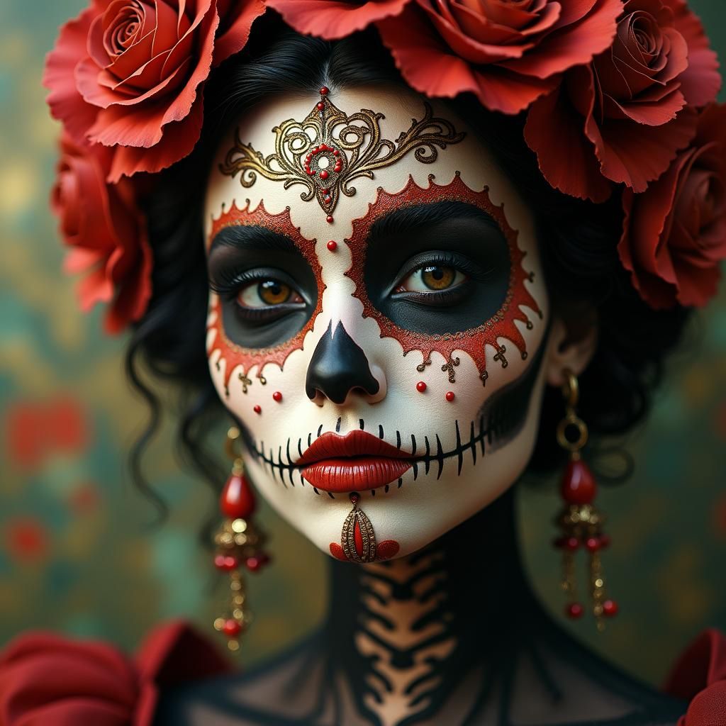 Otherworldly Being in Sugar Skull Makeup