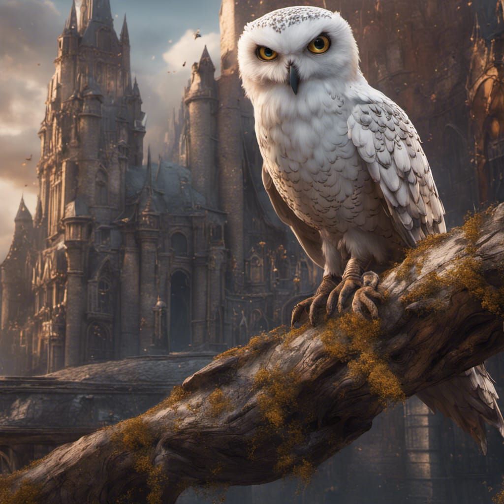 Fantastical Hedwig in Detailed Matte Painting