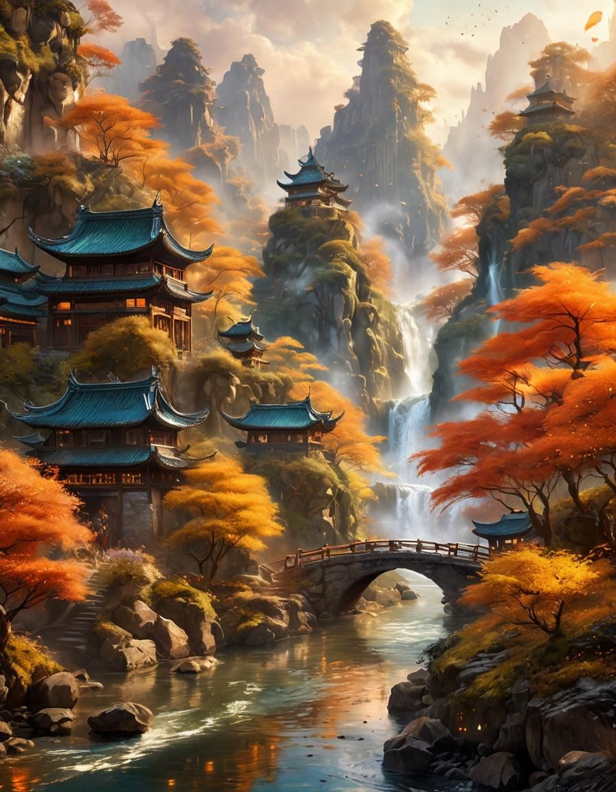 Chinese fantasy landscape,