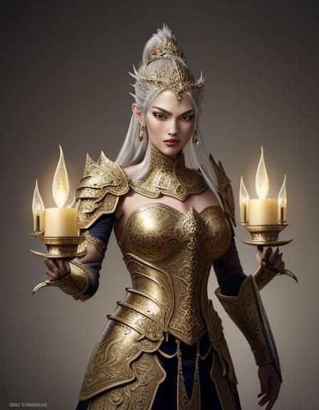 Fierce Warrior in Illuminated Manuscript Style