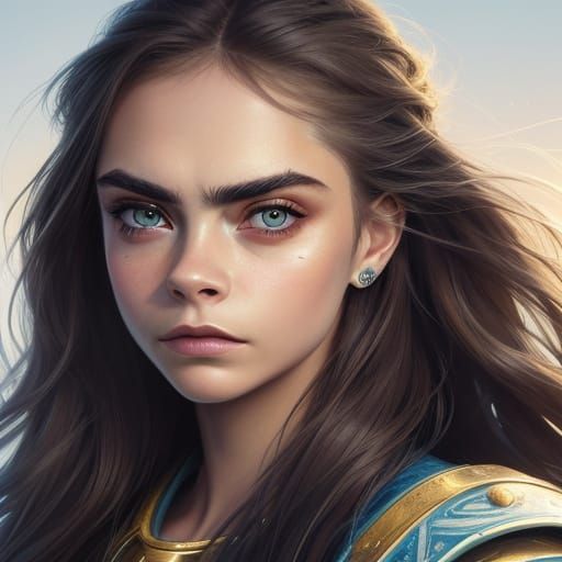 Golden Hour Portrait in Digital Art Style