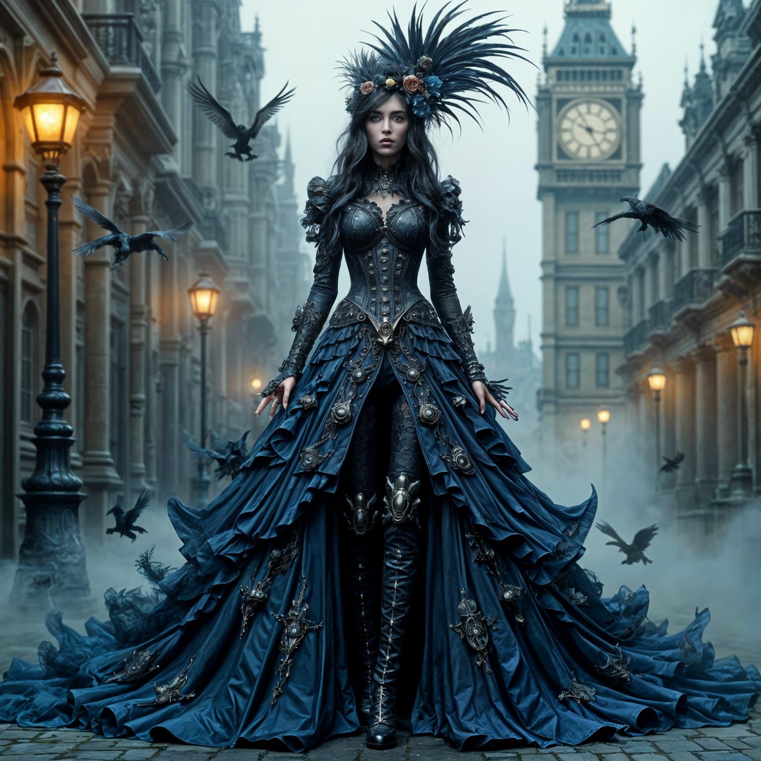 Steampunk Goddess in Victorian Splendor