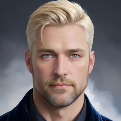 Nordic Man Portrait in Neo-Impressionist Oil Painting Style