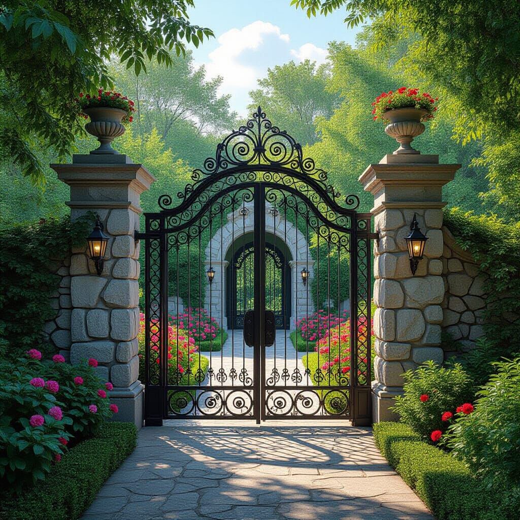 Majestic Enclosures: Ornate Gates in Romantic Style