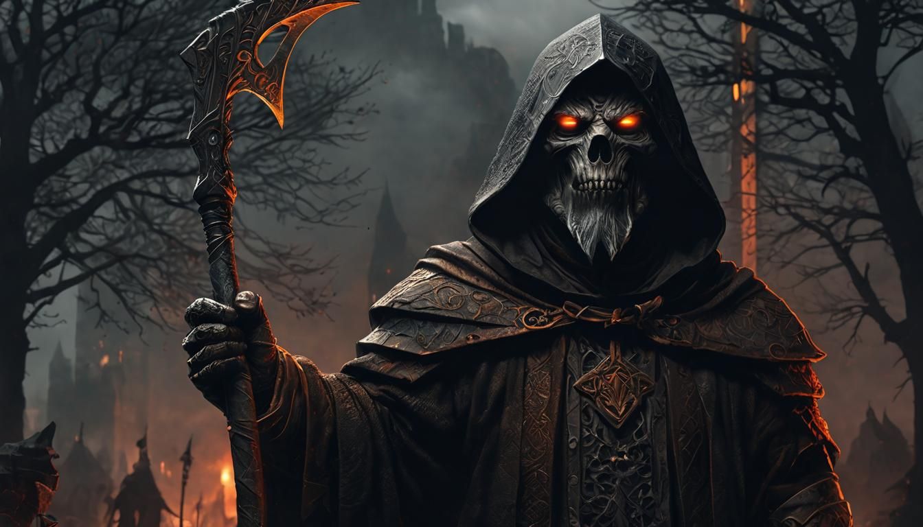 Grim Reaper Portrait in Dark Fantasy Style