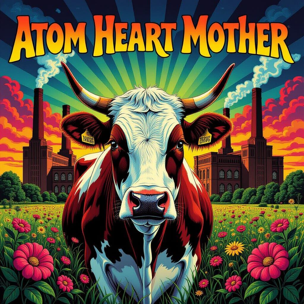 Atom Heart Mother Cow at Battersea Power Station in Psychede...