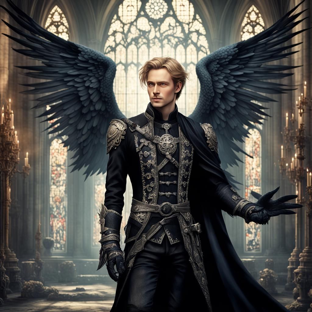 Archangel Gabriel in Fantasy Rococo Palace