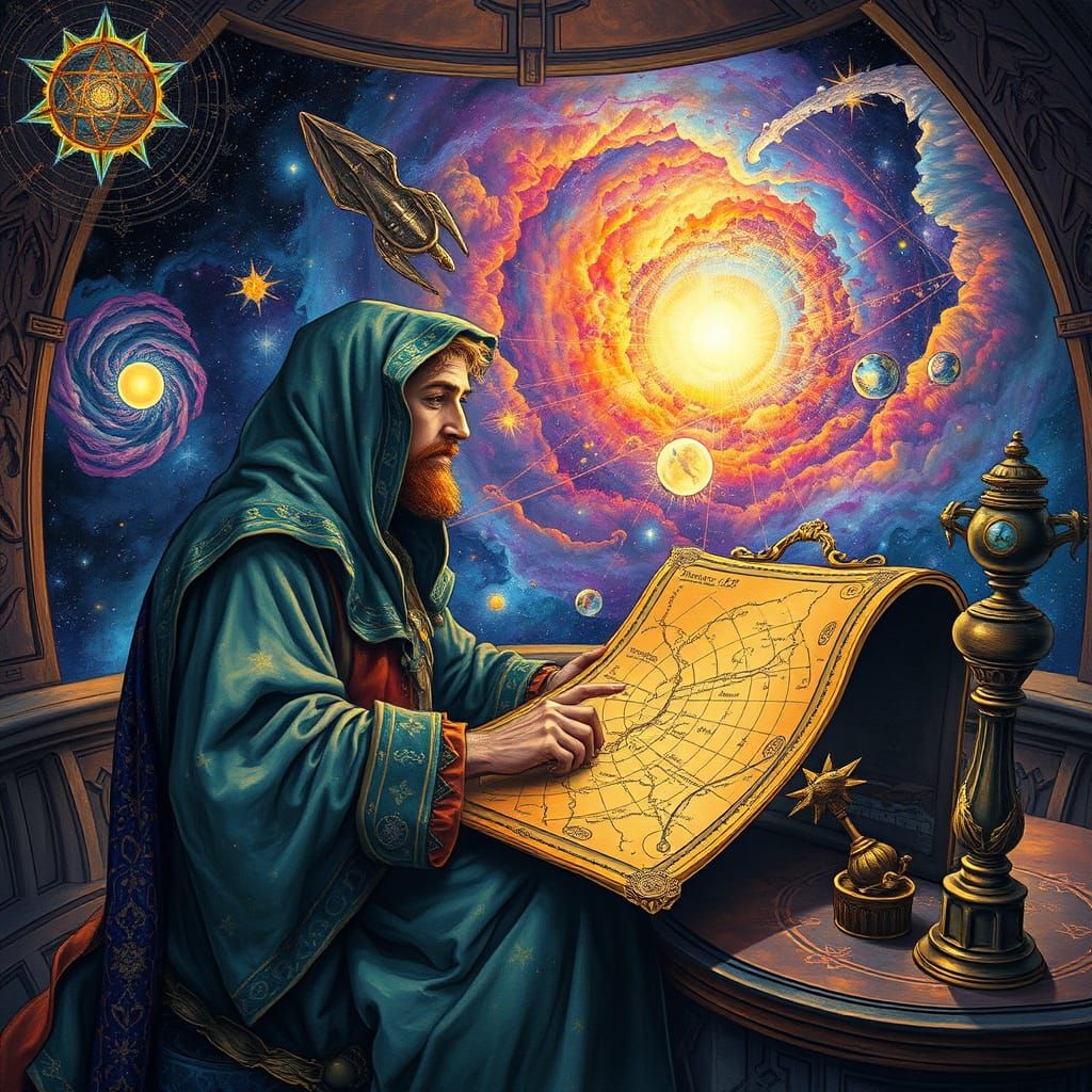 Celestial Cartographer Charts Constellations in Crystal Pala...