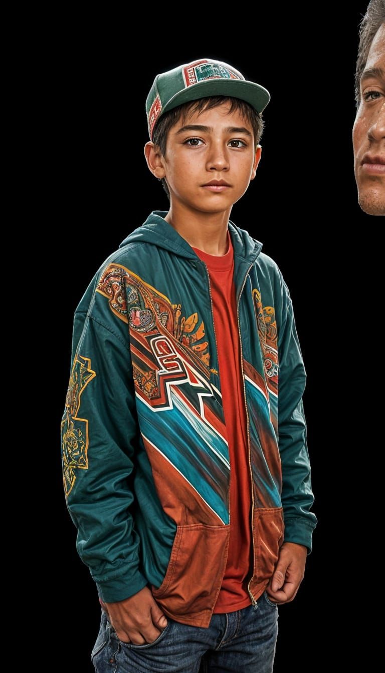 Hyperrealistic Street Corner Portrait with Graffiti Art