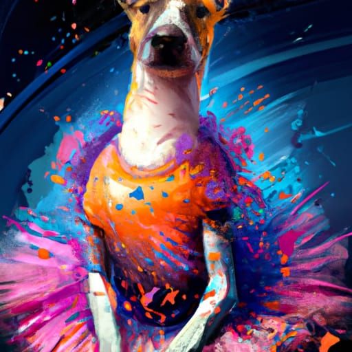 Dog in Ballerina Outfit: Hyperdetailed Portrait