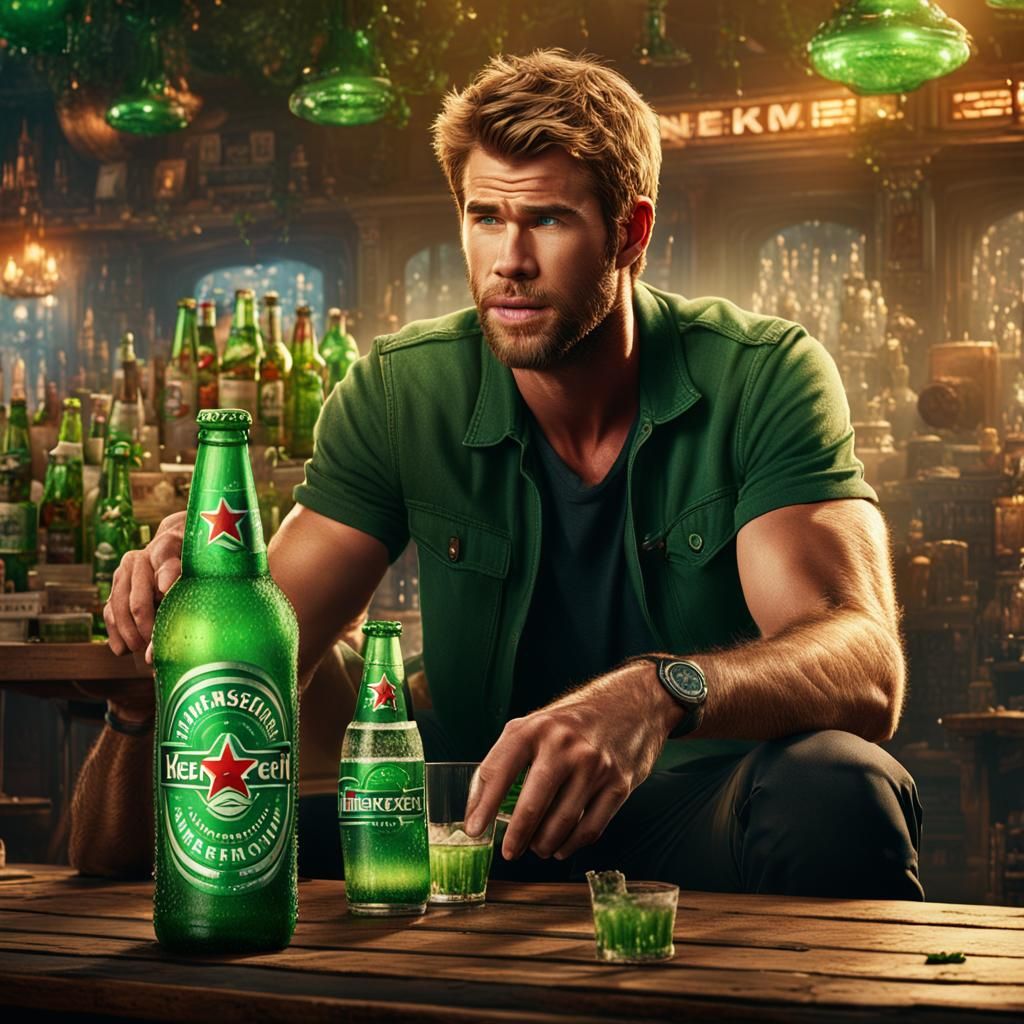 Liam Hemsworth and a Heineken: Detailed Matte Painting
