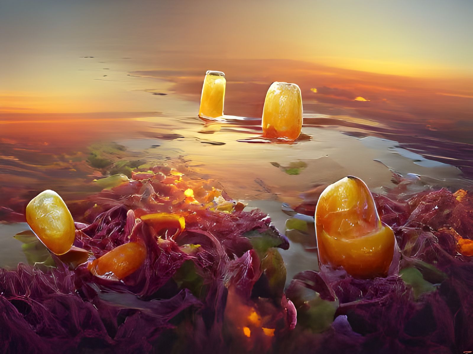 Photorealistic Amber Fractal Art in Stålenhag Style
