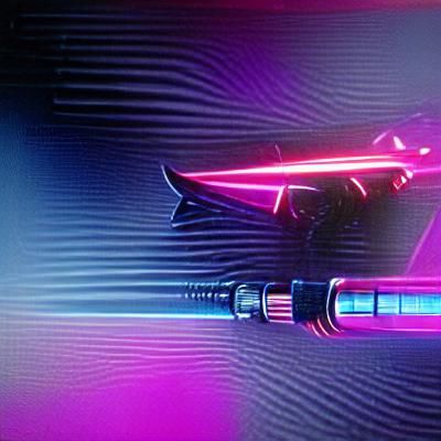 Darth Vader Lightsaber in Synthwave Neon Style