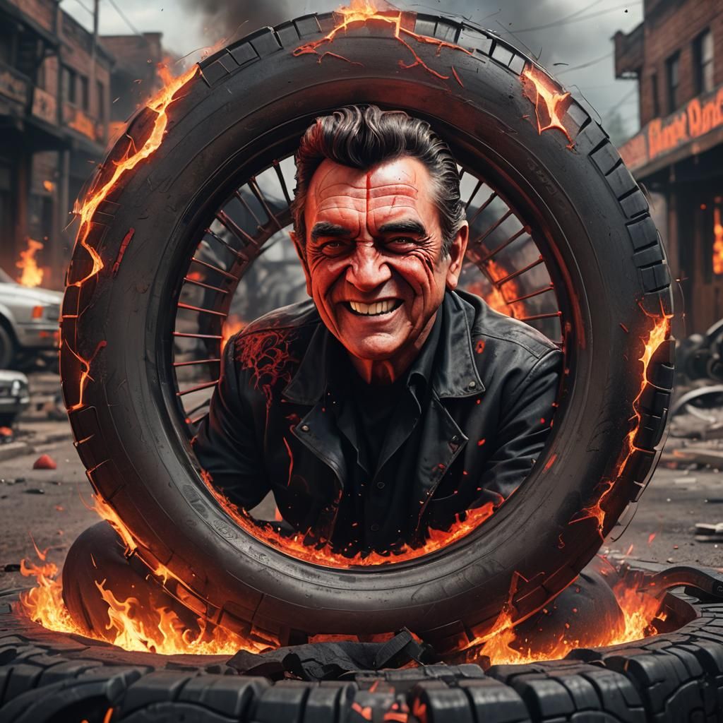 Satanic smiling Johnny Cash