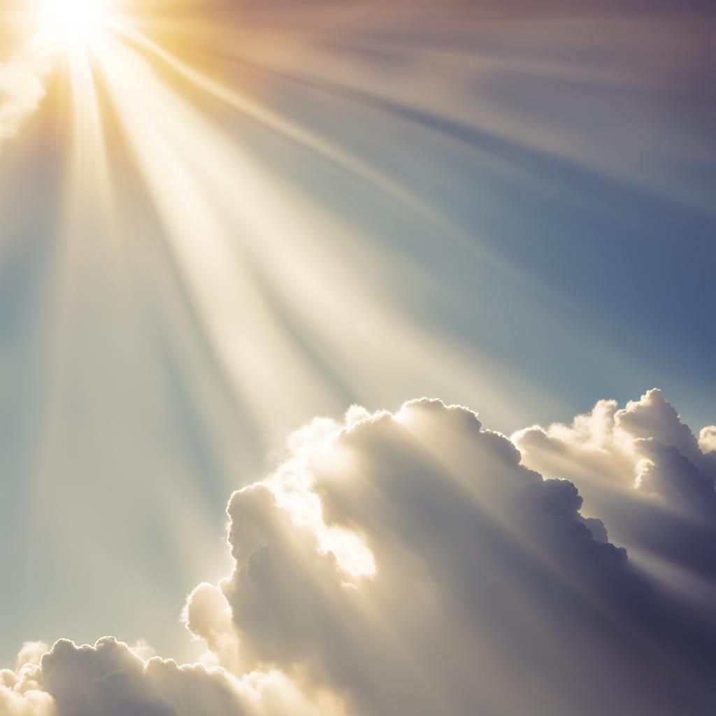 Heavenly Sunshine Beams Through the Clouds