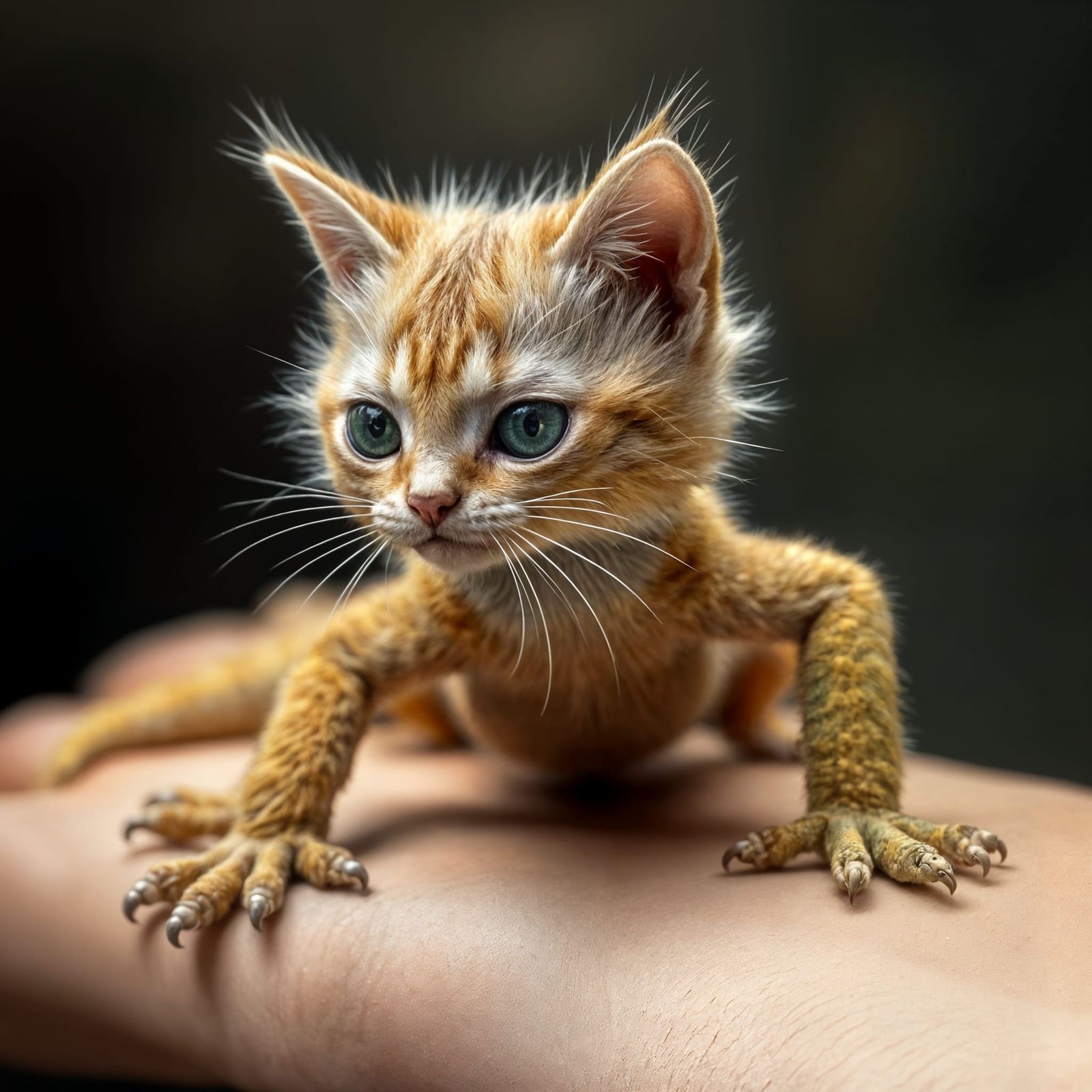 Cute and Scary Lizard Kitten Hybrid